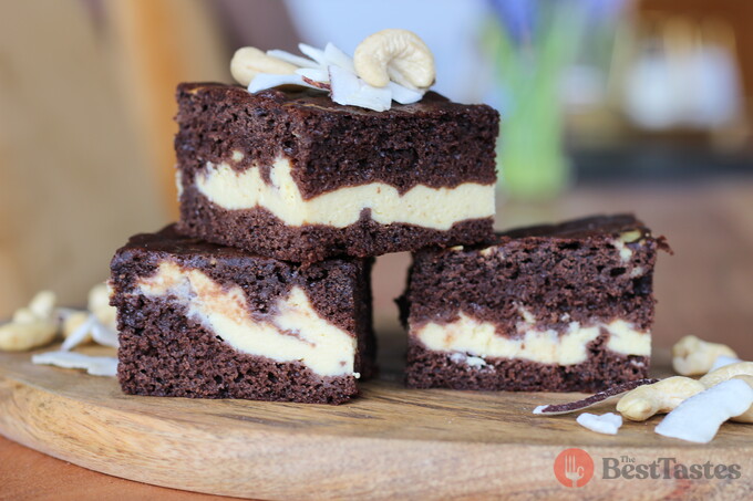 Recipe Healthy vanilla-cocoa brownies with cottage cheese