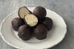The quickest Christmas recipe. Unbaked coconut bites made from 3 ingredients., step 1