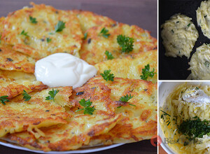 Recipe Excellent potato fritters with sour cream