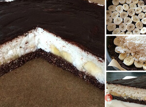 Recipe Fitness coconut cake with bananas - photo instructions