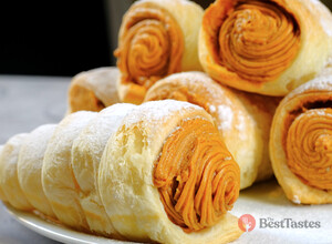 Recipe Puff pastry cones with caramel cream ready in 10 minutes