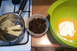 Chocolate pound cake with walnuts - photo recipe, step 2