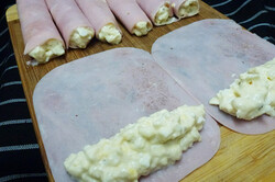 Recipe preparation Stuffed ham rolls, step 1