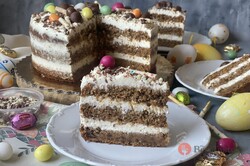 Recipe preparation Easter cake - carrot sponge cake and mascarpone cream, step 8