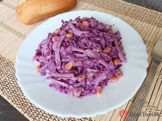Recipe Excellent yet simple red cabbage salad prepared in 10 minutes