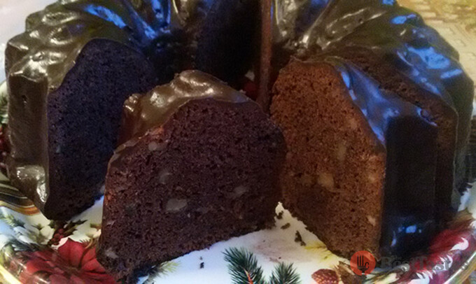 Chocolate pound cake with walnuts - photo recipe