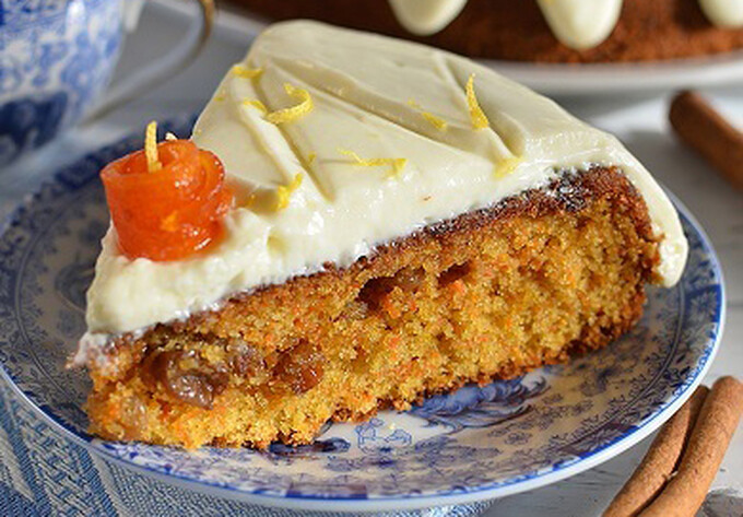 Recipe Healthier type of a dessert - Carrot cake with lemon glaze