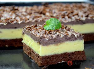 Recipe Slices with eggnog and Chantilly cream