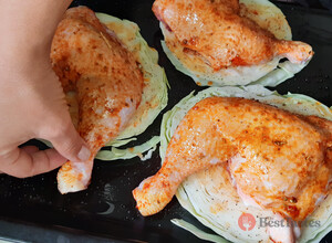 Recipe Baked chicken thighs with cabbage from one baking dish