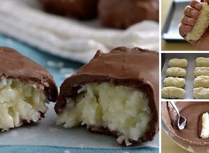 Recipe Homemade Bounty bars made of 3 ingredients