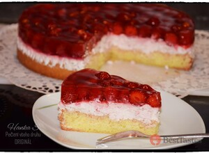 Recipe Fruit cake with mascarpone cream and fruit gelatin